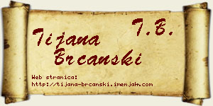 Tijana Brcanski vizit kartica